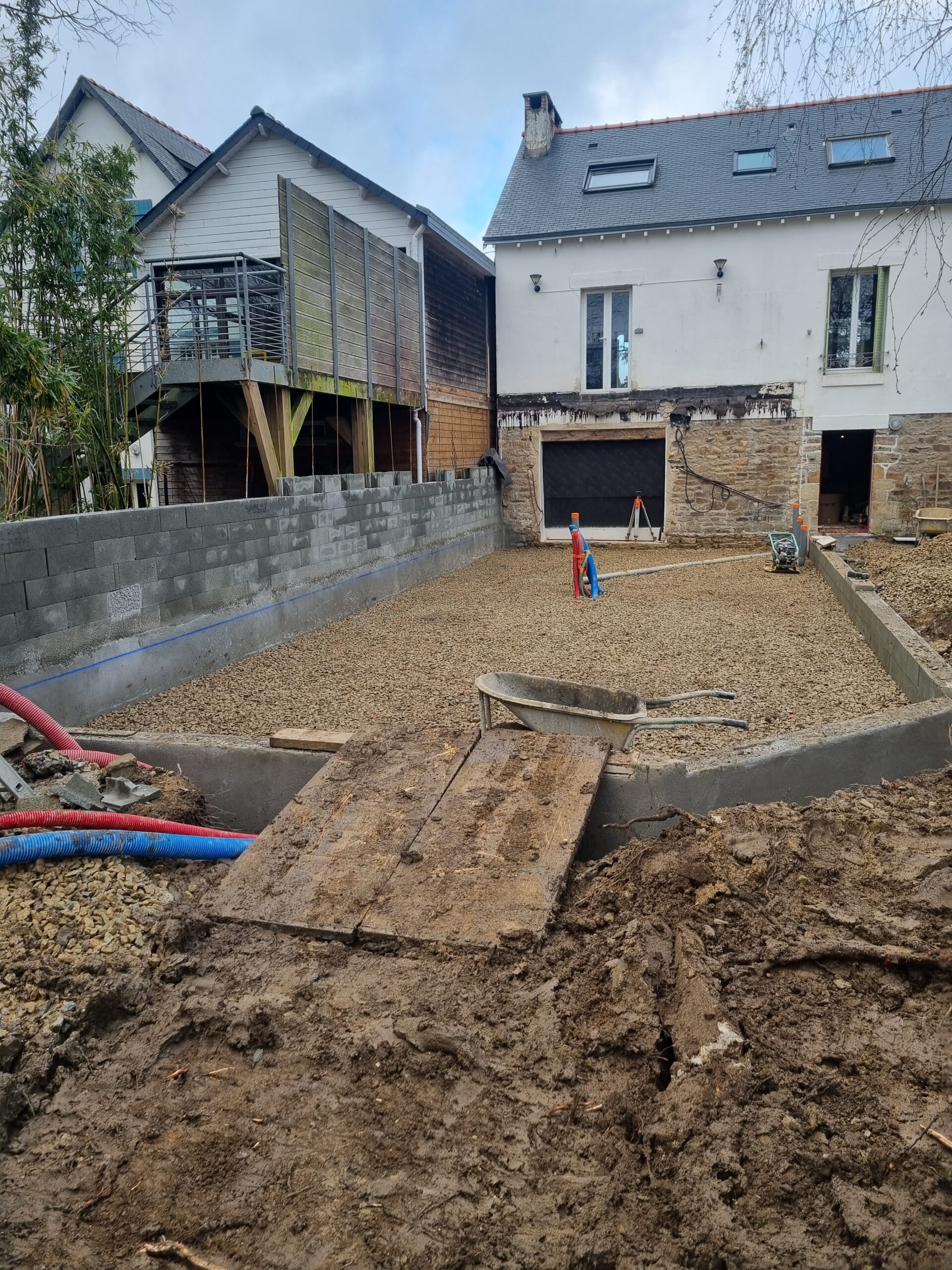 Préparation dallage