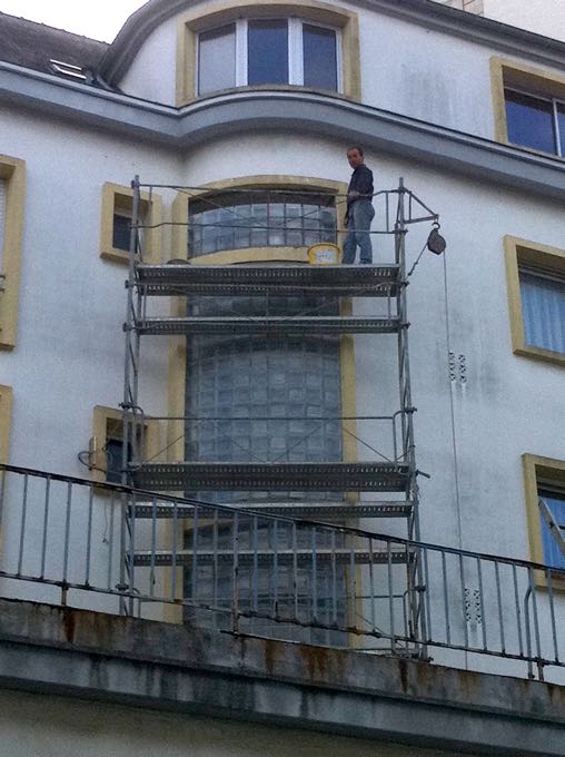 Remplacement pavés de verre Pendant